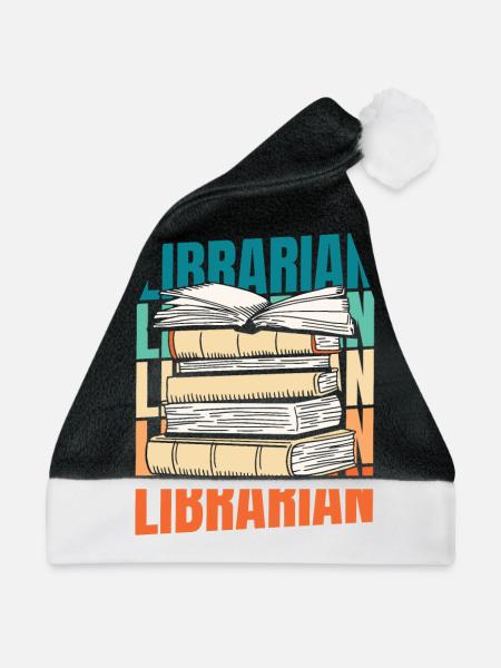 Bibliothekar - Weihnachtsmütze - Schwarz/Weiß - Vorne