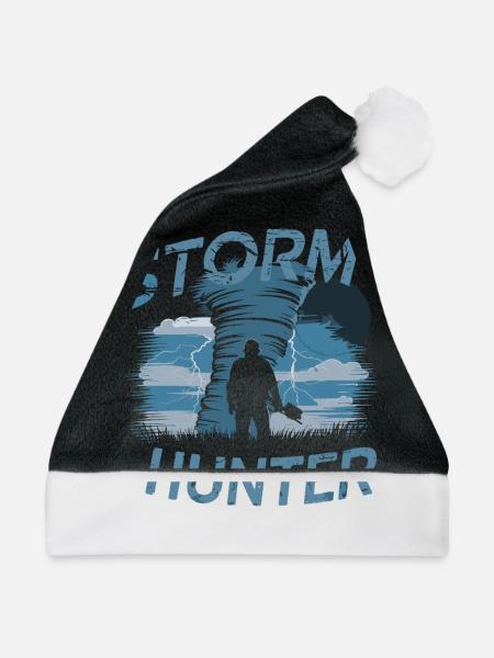 Erlebe Die Faszinierende Welt Des Tornadojagens - Weihnachtsmütze - Schwarz/Weiß - Vorne