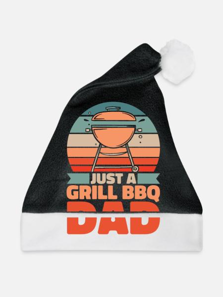 Bbq Grillen Vater Just A Grill Bbq Dad - Weihnachtsmütze - Schwarz/Weiß - Vorne