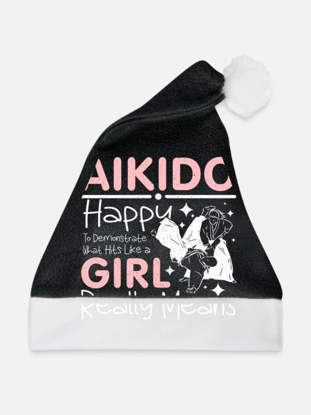 Aikido hit like a girl - Weihnachtsmütze - Schwarz/Weiß