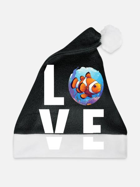 Clownfish Clownfische Clownfisch - Weihnachtsmütze - Schwarz/Weiß - Vorne