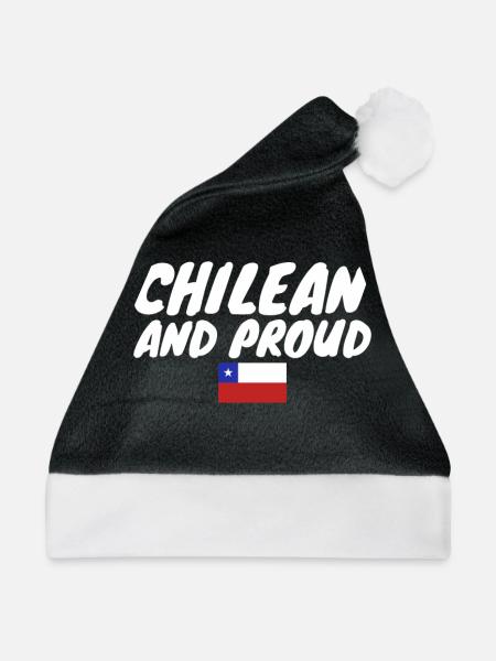 Chilean And Proud Chile Chilenische Flagge Chilene - Weihnachtsmütze - Schwarz/Weiß - Vorne