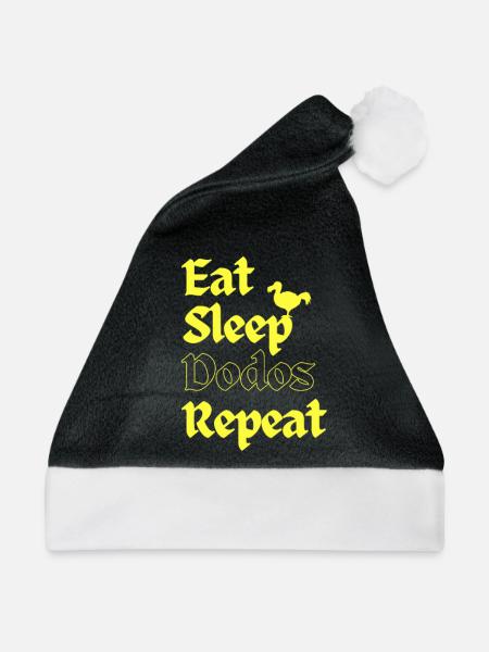 Eat Sleep Dodos Repeat - Weihnachtsmütze - Schwarz/Weiß