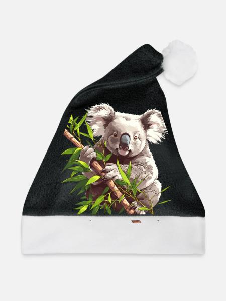 Koalas Koala - Weihnachtsmütze - Schwarz/Weiß