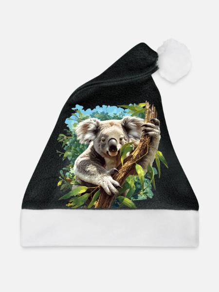 Koalas Koala - Weihnachtsmütze - Schwarz/Weiß