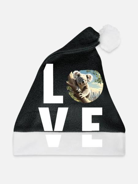 Koalas Koala - Weihnachtsmütze - Schwarz/Weiß