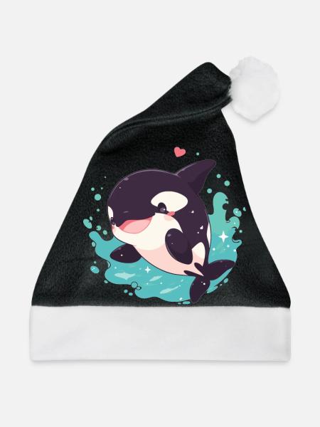 Orcas Orca - Weihnachtsmütze - Schwarz/Weiß
