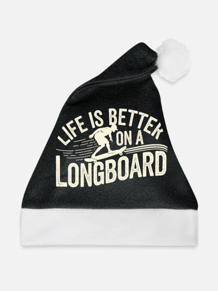 Skater Life: Downhill Longboarding Und Street - Weihnachtsmütze - Schwarz/Weiß - Vorne