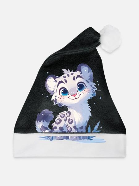 Snow Leopard Schneeleoparden Schneeleopard - Weihnachtsmütze - Schwarz/Weiß