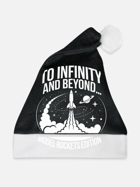 Rocket Launch Day für Modell Raketen Enthusiasten - Weihnachtsmütze - Schwarz/Weiß - Vorne