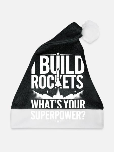 Rocket Launch Day für Modell Raketen Enthusiasten - Weihnachtsmütze - Schwarz/Weiß - Vorne