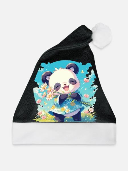 Pandas Panda - Weihnachtsmütze - Schwarz/Weiß