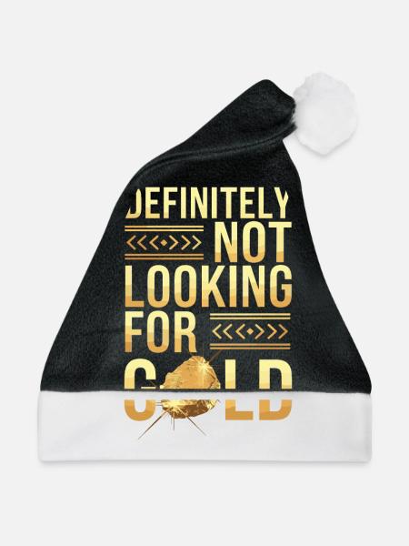 Goldrausch Abenteuer Goldsucher Schatzsuche - Weihnachtsmütze - Schwarz/Weiß - Vorne