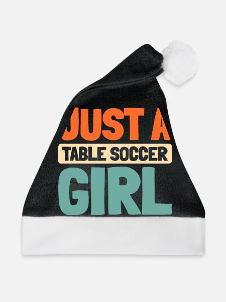 Tischfußball Kicker Just A Table Soccer Girl - Weihnachtsmütze - Schwarz/Weiß - Vorne