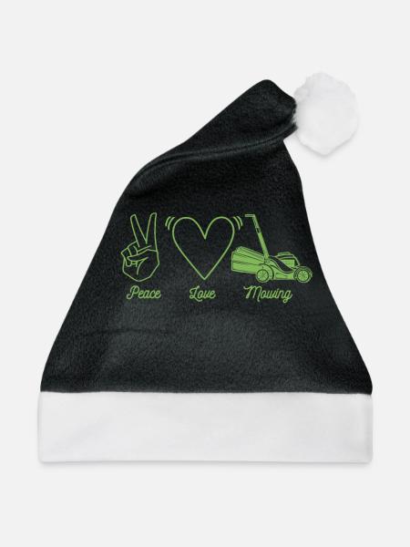Rasenmäher Mähen - Weihnachtsmütze - Schwarz/Weiß - Vorne
