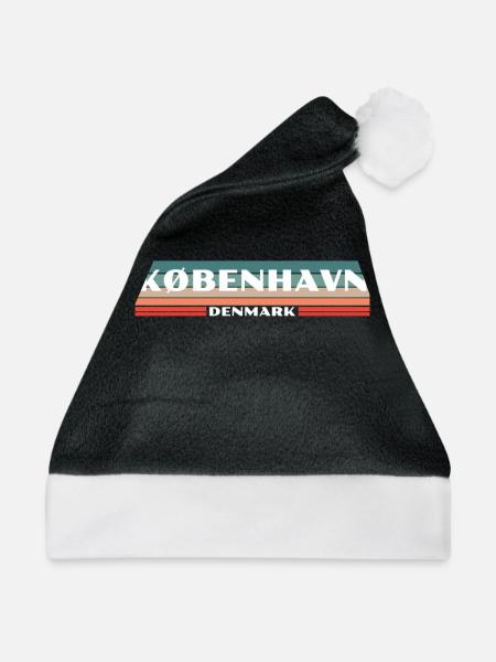 København Denmark Dänemark Dänische Däne - Weihnachtsmütze - Schwarz/Weiß - Vorne