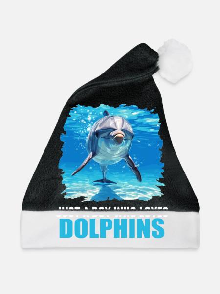 Dolphin Delfine Delfin - Weihnachtsmütze - Schwarz/Weiß