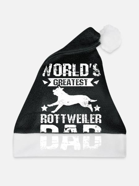 Father's day World's greatest rottweiler dad - Weihnachtsmütze - Schwarz/Weiß - Vorne