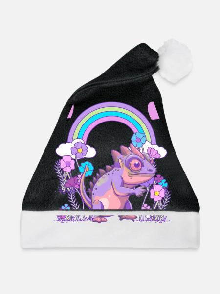 Echse Drache Drachen - Weihnachtsmütze - Schwarz/Weiß