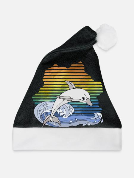 Delfin - Weihnachtsmütze - Schwarz/Weiß