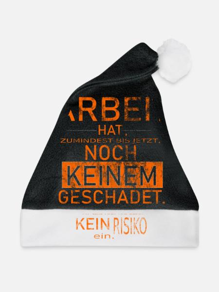 Spruch Arbeit Büro - Weihnachtsmütze - Schwarz/Weiß