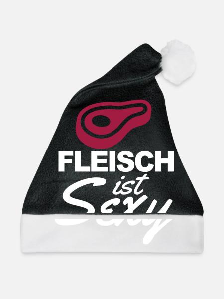 Fleisch ist Sexy - Weihnachtsmütze - Schwarz/Weiß