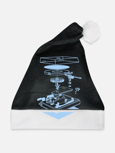 DJ Silhouette Mischpult Djane Disco Rave Geschenk - Weihnachtsmütze - Schwarz/Weiß