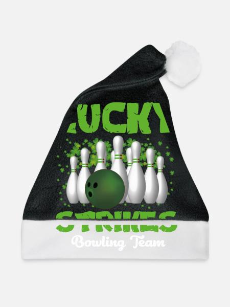 Lucky Strikes Bowling Team - Weihnachtsmütze - Schwarz/Weiß - Vorne