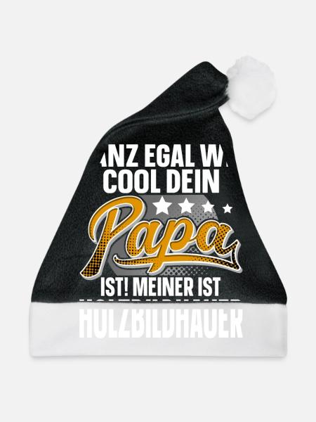 Holzbildhauer Papa Vater Vatertag Cooler Papa - Weihnachtsmütze - Schwarz/Weiß - Vorne