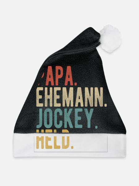 Jockey Papa Ehemann Held - Weihnachtsmütze - Schwarz/Weiß