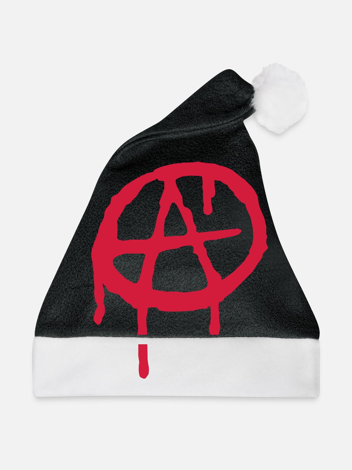 Anarchy A - Weihnachtsmütze - Schwarz/Weiß - Vorne