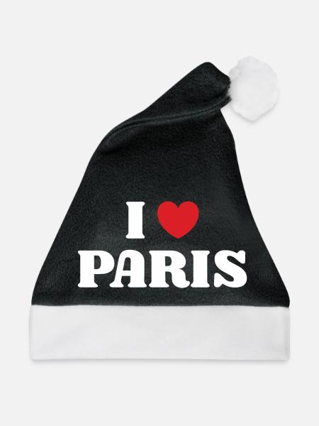 Ich liebe Paris - Weihnachtsmütze - Schwarz/Weiß