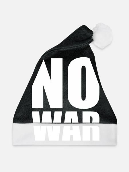 No war - Weihnachtsmütze - Schwarz/Weiß - Vorne