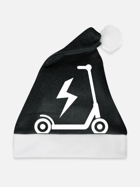 E-Scooter E-Roller Scooter - Weihnachtsmütze - Schwarz/Weiß