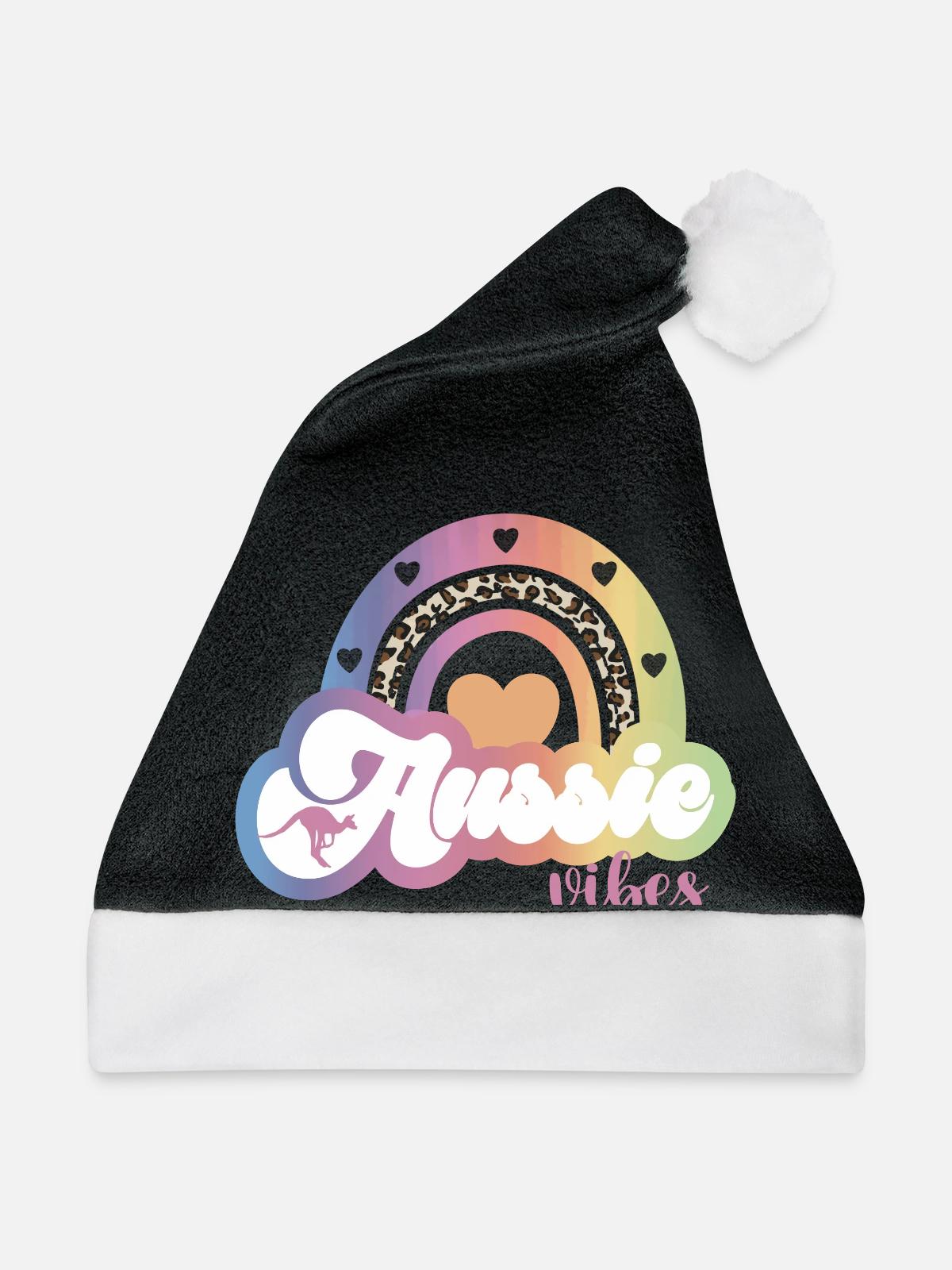 Aussie vibes - Weihnachtsmütze - Schwarz/Weiß - Vorne