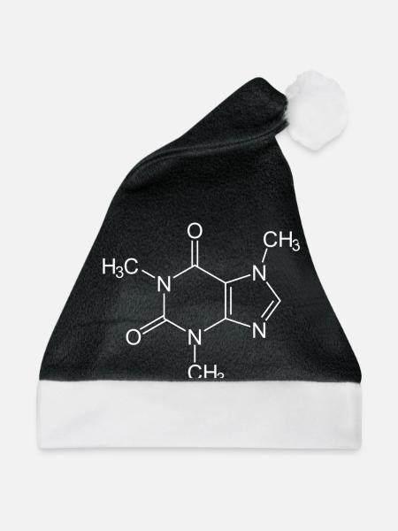 Coffein Kaffee - Weihnachtsmütze - Schwarz/Weiß - Vorne