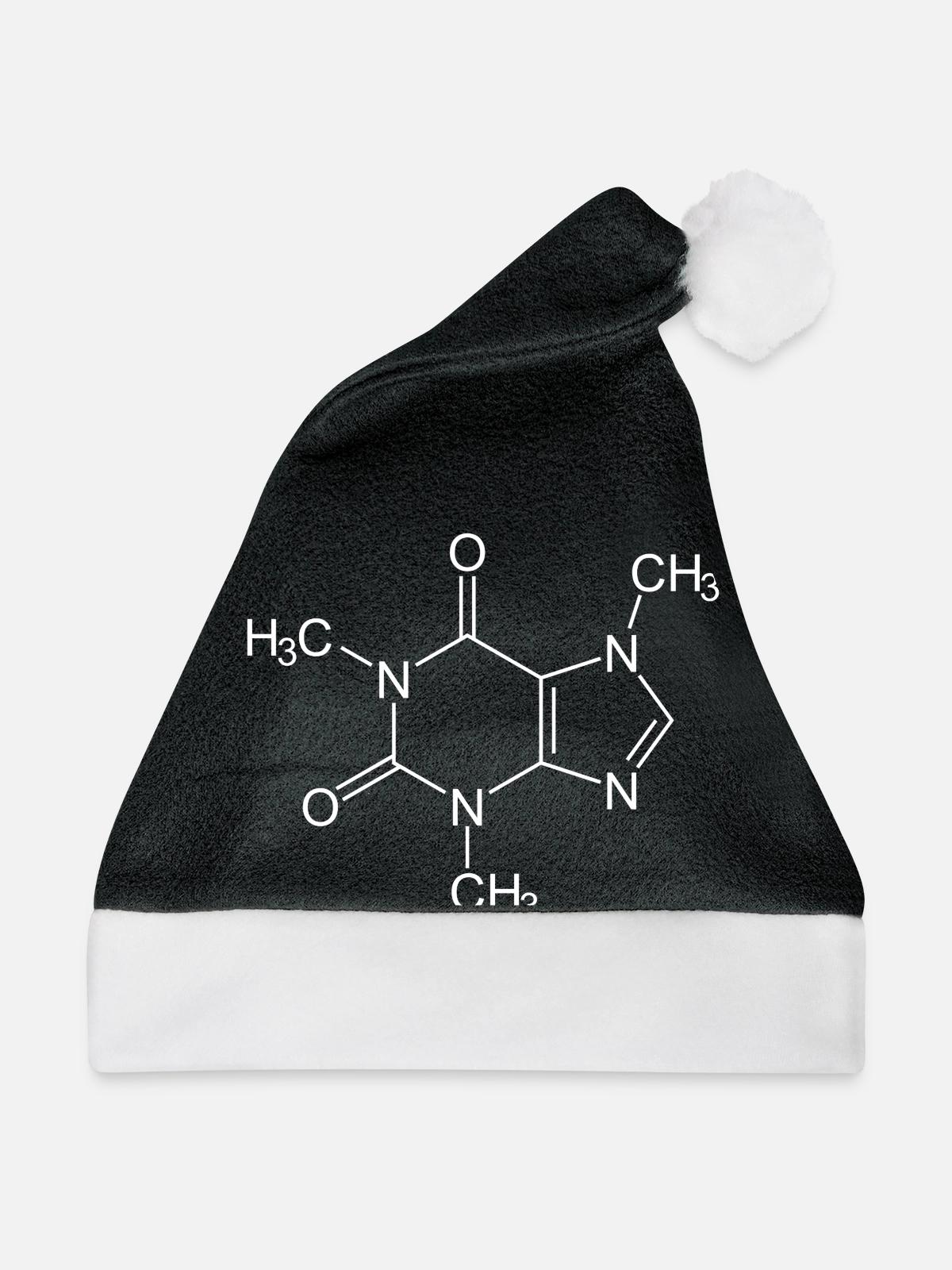 Coffein Kaffee - Weihnachtsmütze - Schwarz/Weiß - Vorne