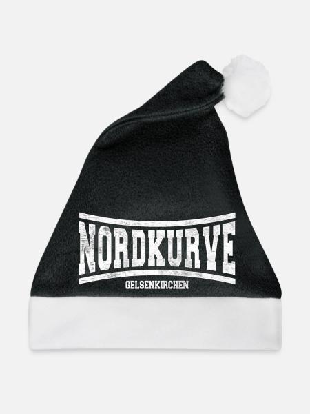 Nordkurve Gelsenkirchen Geschenkidee - Weihnachtsmütze - Schwarz/Weiß - Vorne