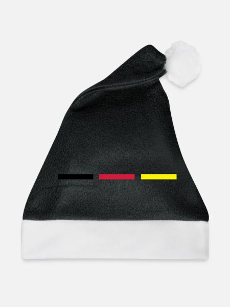 Deutschland Streifen - Weihnachtsmütze - Schwarz/Weiß - Vorne