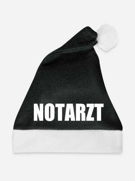 Notarzt - Weihnachtsmütze - Schwarz/Weiß - Vorne
