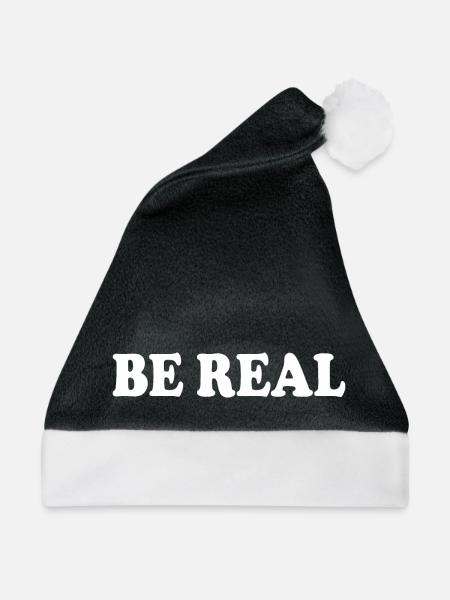 Be real - Weihnachtsmütze - Schwarz/Weiß - Vorne