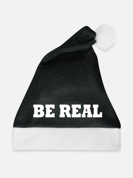 Be real - Weihnachtsmütze - Schwarz/Weiß - Vorne