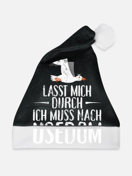 Lasst mich durch ich muss nach Usedom Möwe - Weihnachtsmütze - Schwarz/Weiß