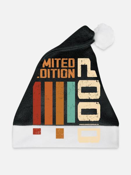 Vintage 2000 Geburtstagsgeschenk 2000 Retro 2000 - Weihnachtsmütze - Schwarz/Weiß - Vorne