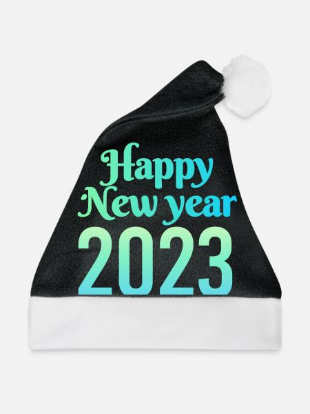 Frohes neues Jahr 2023 - Weihnachtsmütze - Schwarz/Weiß