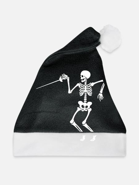 Fechter Fechten - Weihnachtsmütze - Schwarz/Weiß - Vorne