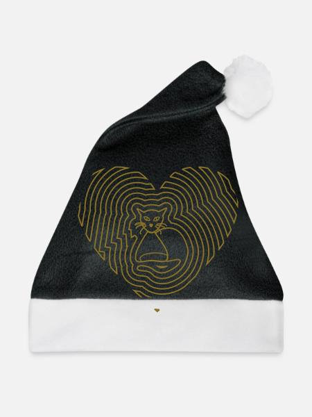 Katzen Spirale Linie - Weihnachtsmütze - Schwarz/Weiß