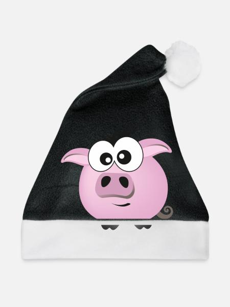 Schweinchen - Weihnachtsmütze - Schwarz/Weiß