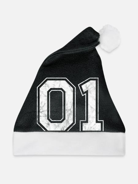 Anzahl 01 - Weihnachtsmütze - Schwarz/Weiß