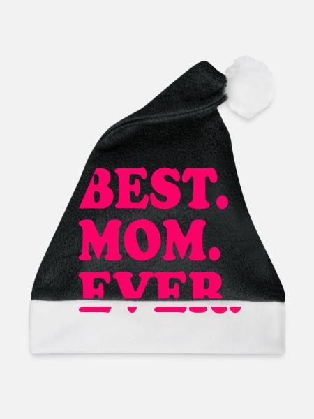 Best mom ever - Weihnachtsmütze - Schwarz/Weiß
